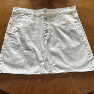 Madewell white jean mini skirt